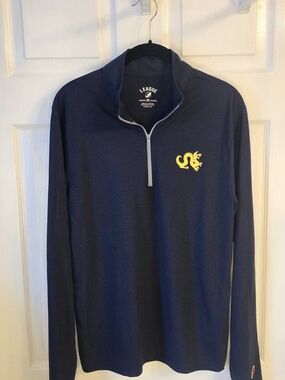 League Navy Quarter-Zip Pullover Yellow Dragon Logo Medium Athleasure